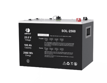 SOLINVED 25.6V 100Ah LiFePO4 Akü