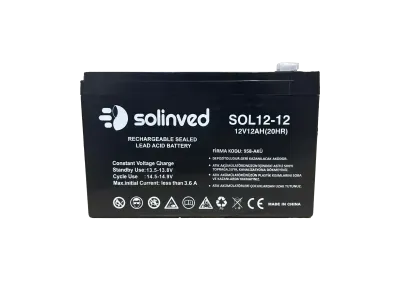 SOLİNVED 12V 12AH UPS VE ALARM AKÜSÜ